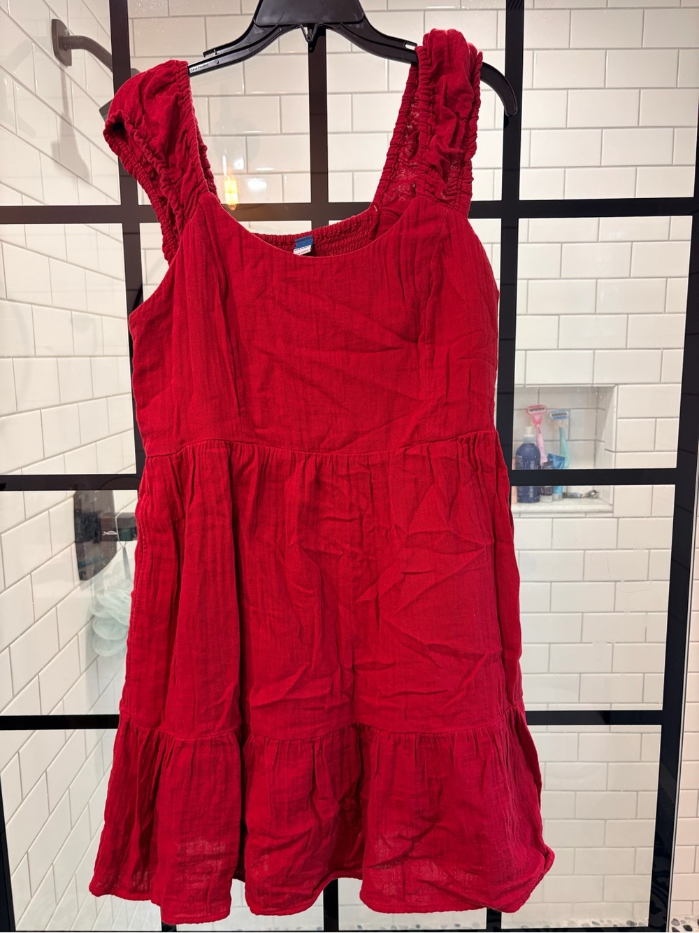 Red Tiered Sleeveless Sundress Old Navy